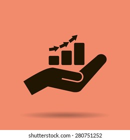 hand and profit vector icon