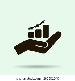 hand and profit vector icon