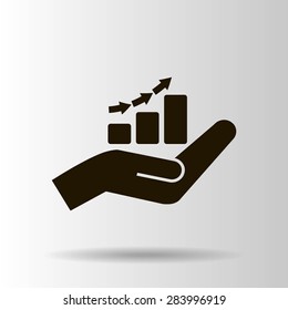 hand and profit vector icon
