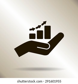 hand and profit vector icon