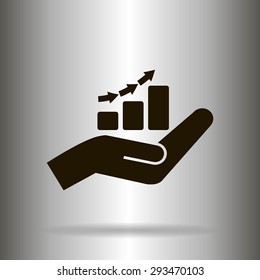 hand and profit vector icon