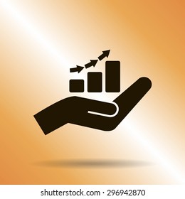 hand and profit vector icon
