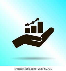 hand and profit vector icon