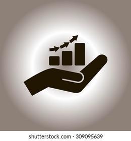 hand and profit vector icon