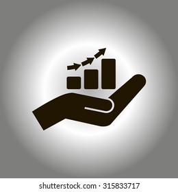 hand and profit vector icon