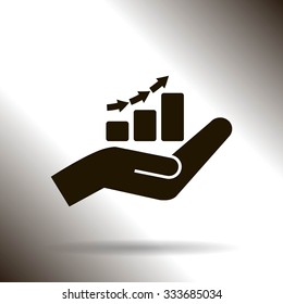 hand and profit vector icon