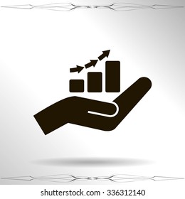 hand and profit vector icon