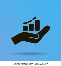 hand and profit vector icon