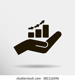 hand and profit vector icon