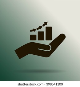 hand and profit vector icon