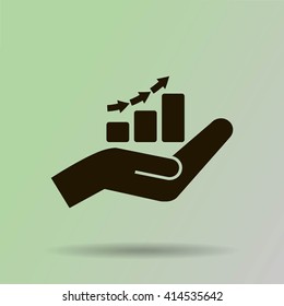 hand and profit vector icon