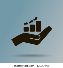 hand and profit vector icon