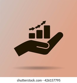 hand and profit vector icon