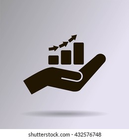 hand and profit vector icon