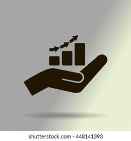 hand and profit vector icon