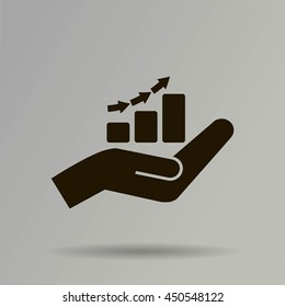 hand and profit vector icon