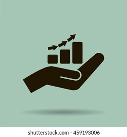 hand and profit vector icon