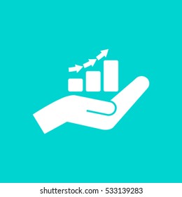 hand and profit vector icon