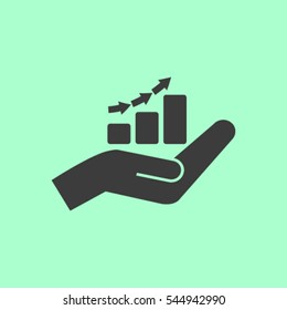 hand and profit vector icon