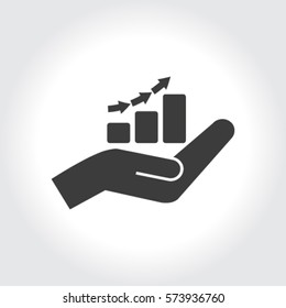 hand and profit vector icon