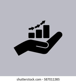 hand and profit vector icon