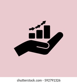 hand and profit vector icon