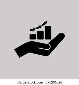 hand and profit vector icon