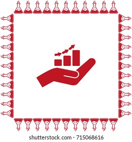 Hand and profit vector icon