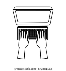 hand programming work computer keyboard