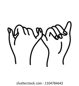 Hand Promise outline vector