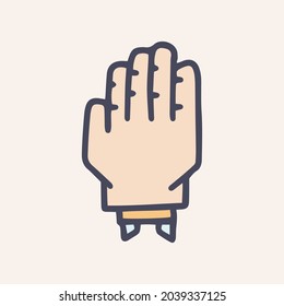 hand prosthesis color vector doodle simple icon