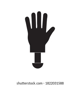 hand prosthesis silhouette style icon of Handicapped disability and medical theme Vector illustration