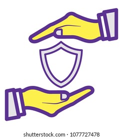 
Hand protecting security shield 

