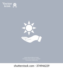 Hand protecting sun icon