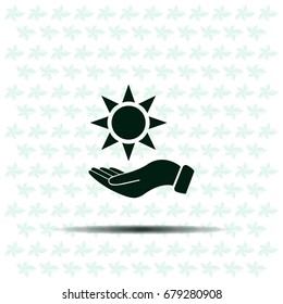 Hand protecting sun icon stock vector