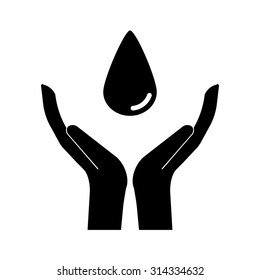 Hand protecting water stock vector