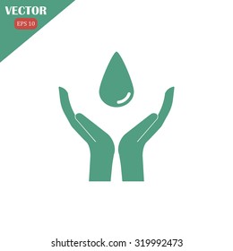 Hand protecting water stock vector