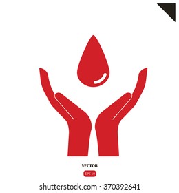 Hand protecting water stock vector
