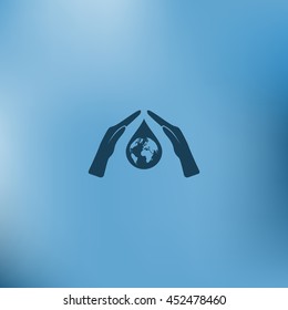 Hand protecting water stock vector