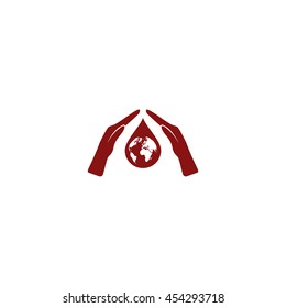 Hand protecting water stock vector