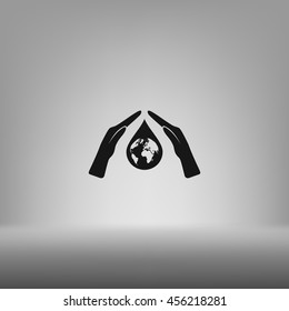 Hand protecting water stock vector
