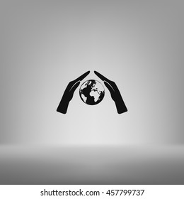 Hand protecting water stock vector