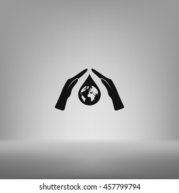 Hand protecting water stock vector