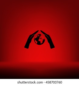 Hand protecting water stock vector