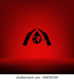 Hand protecting water stock vector
