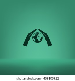 Hand protecting water stock vector