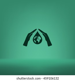 Hand protecting water stock vector