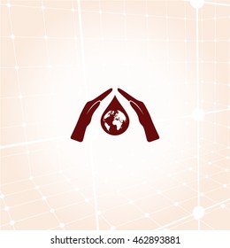 Hand protecting water stock vector