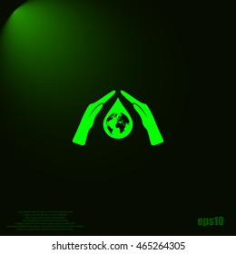 Hand protecting water stock vector