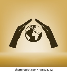 Hand protecting water stock vector